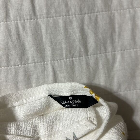 kate spade Christmas Star White Gold Silver Gray Cotton Kitchen 2 Towel Set - Picture 8 of 8